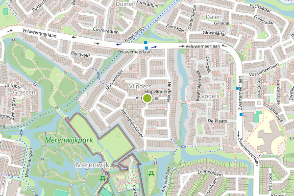 Ambulance-melding op Vliervlinder, Leiden op 29 mei, kaart-overzicht