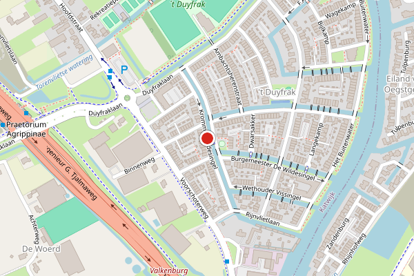 Brandweer-melding op Hoge weidesingel, Valkenburg ZH op 15 mei, kaart-overzicht