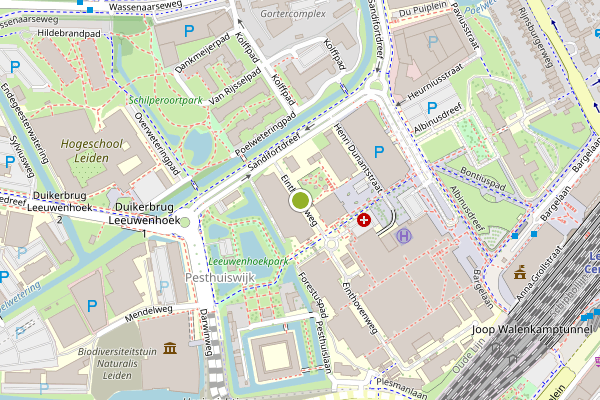 Ambulance-melding op Einthovenweg, Leiden op 29 mei, kaart-overzicht
