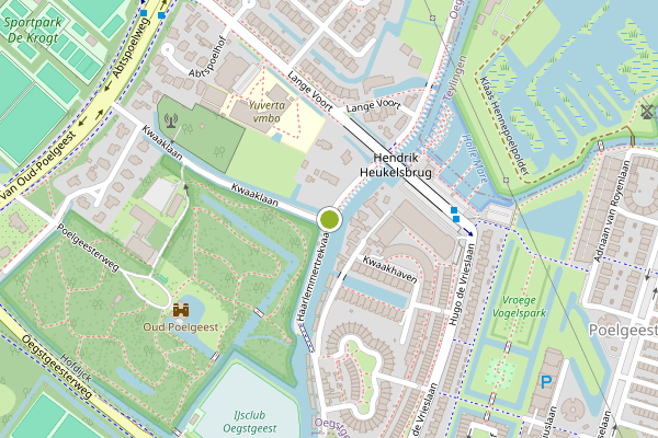 Ambulance-melding op Haarlemmertrekvaart, Oegstgeest op 29 mei, kaart-overzicht