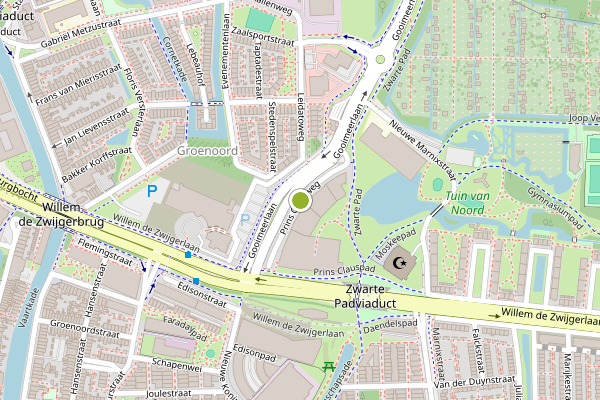 Ambulance-melding op Prins Clausweg, Leiden op 30 mei, kaart-overzicht