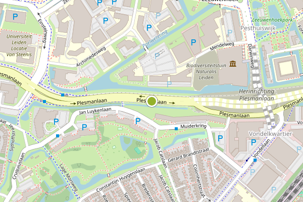 Ambulance-melding op Plesmanlaan, Leiden op 30 mei, kaart-overzicht