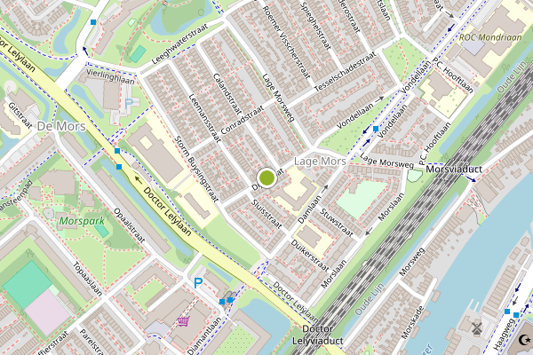 Ambulance-melding op Dijkstraat, Leiden op 30 mei, kaart-overzicht