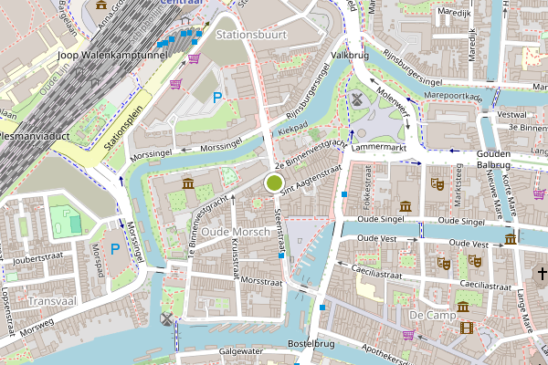 Ambulance-melding op Steenstraat, Leiden op 31 mei, kaart-overzicht