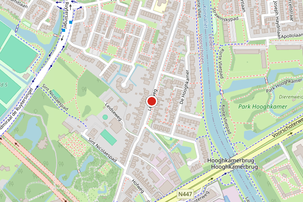 Brandweer-melding op Leidseweg, Voorschoten op 31 mei, kaart-overzicht