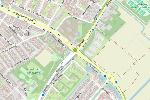 Ambulance-melding op Gooweg, Noordwijk op 31 mei, kaart-overzicht