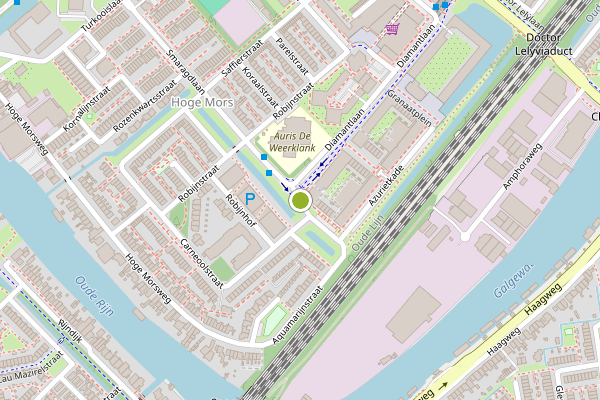 Ambulance-melding op Amethistkade, Leiden op 31 mei, kaart-overzicht