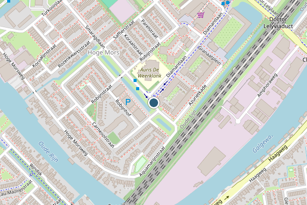Politie-melding op Amethistkade, Leiden op 31 mei, kaart-overzicht