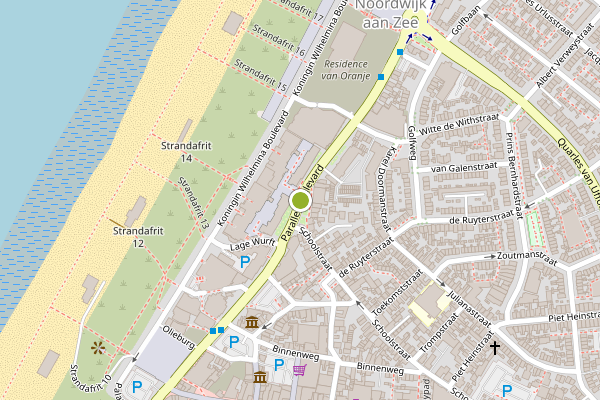 Ambulance-melding op Parallel Boulevard, Noordwijk op 31 mei, kaart-overzicht