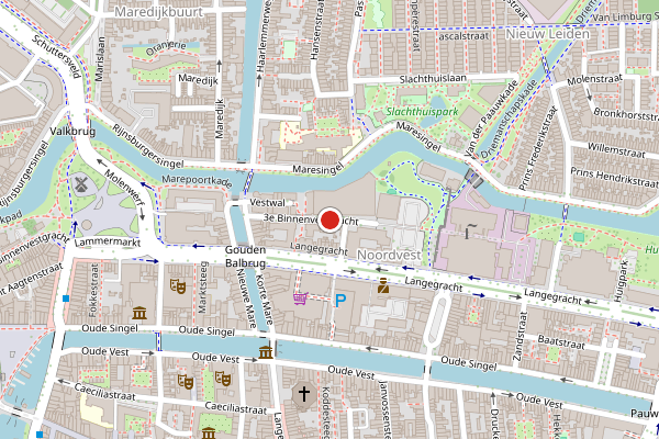 Brandweer-melding op 3e Binnenvestgracht, Leiden op 31 mei, kaart-overzicht