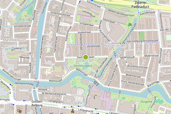 Ambulance-melding op Slachthuislaan, Leiden op 2 juni, kaart-overzicht