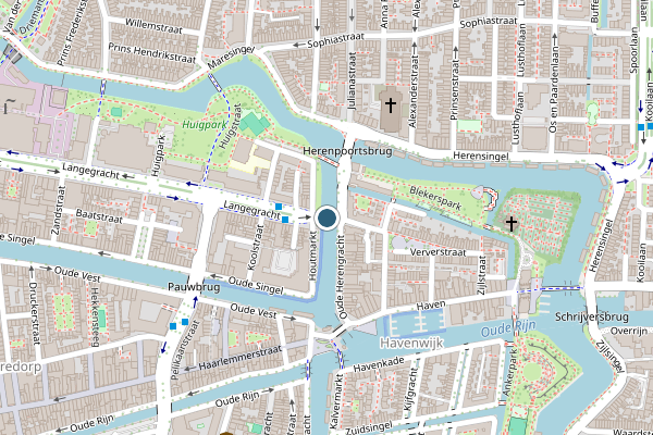 Politie-melding op Langegracht, Leiden op 2 juni, kaart-overzicht