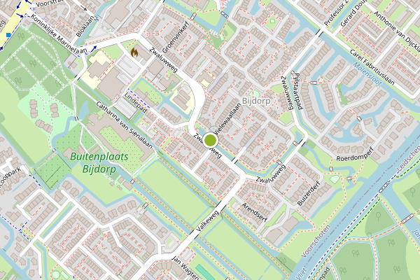 Ambulance-melding op Wielewaallaan, Voorschoten op 2 juni, kaart-overzicht