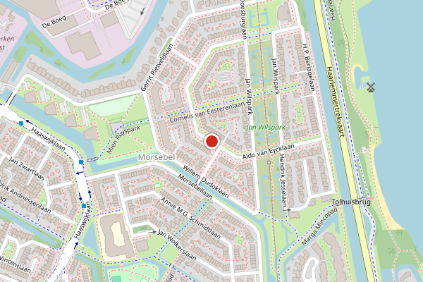 Brandweer-melding op Aldo van Eycklaan, Oegstgeest op 2 juni, kaart-overzicht
