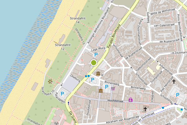Ambulance-melding op Noordzee, Noordwijk op 3 juni, kaart-overzicht