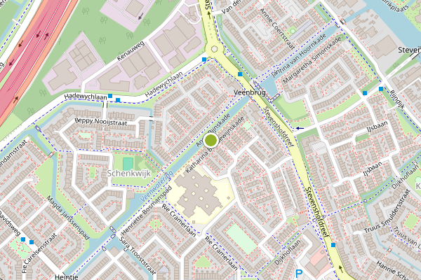 Ambulance-melding op Katharina Boudewijnskade, Leiden op 3 juni, kaart-overzicht