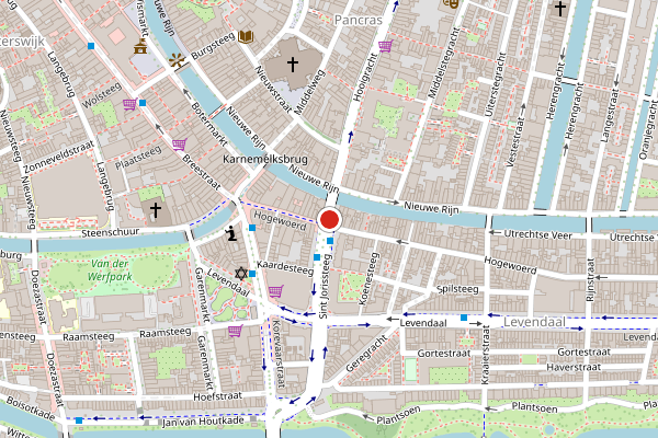 Brandweer-melding op Watersteeg, Leiden op 3 juni, kaart-overzicht
