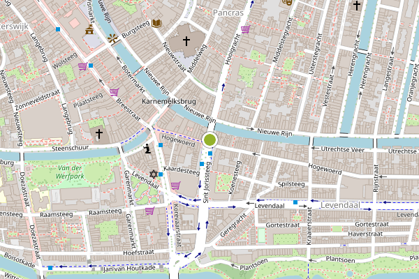 Ambulance-melding op Watersteeg, Leiden op 3 juni, kaart-overzicht