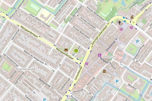 Ambulance-melding op Oranjeplein, Voorschoten op 3 juni, kaart-overzicht