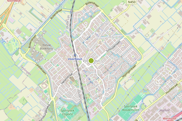 Ambulance-melding op Kerkweg, Voorhout op 3 juni, kaart-overzicht