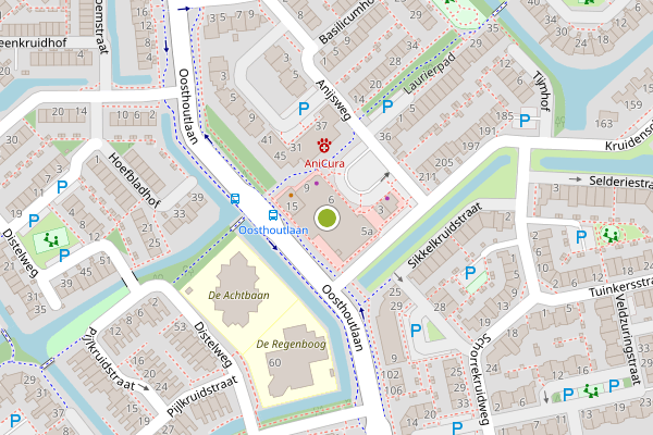 Ambulance-melding op Oosthoutplein, Voorhout op 3 juni, kaart-overzicht