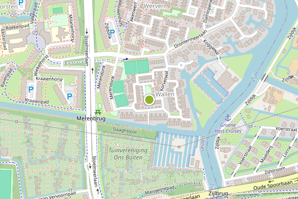 Ambulance-melding op Sloepenwal, Leiden op 3 juni, kaart-overzicht