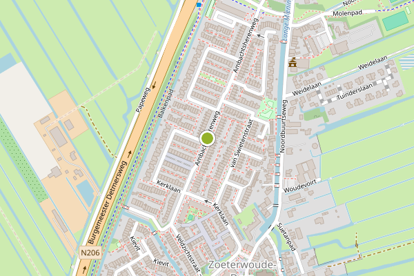 Ambulance-melding op Ambachtsherenweg, Zoeterwoude op 4 juni, kaart-overzicht