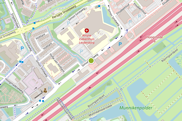 Ambulance-melding op Simon Smitweg, Leiderdorp op 4 juni, kaart-overzicht