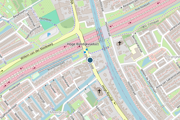 Politie-melding op Hoge Rijndijk, Leiden op 4 juni, kaart-overzicht