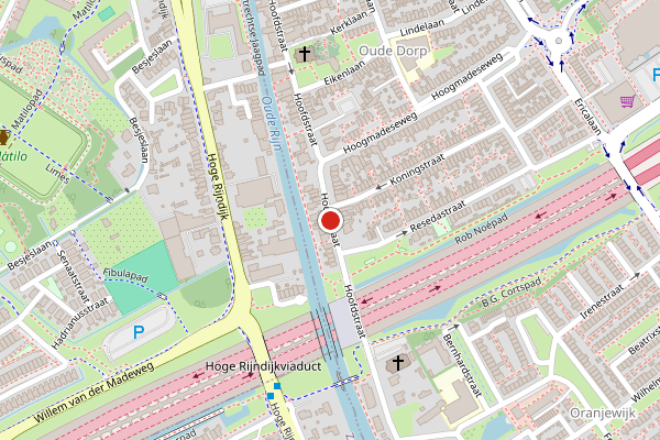 Brandweer-melding op Hoofdstraat, Leiderdorp op 4 juni, kaart-overzicht