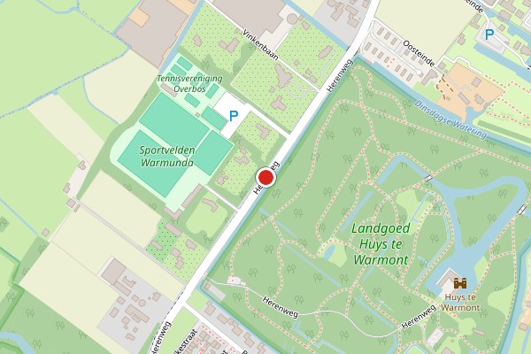 Brandweer-melding op Herenweg, Warmond op 4 juni, kaart-overzicht