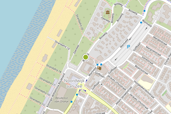 Ambulance-melding op Bosweg, Noordwijk op 5 juni, kaart-overzicht