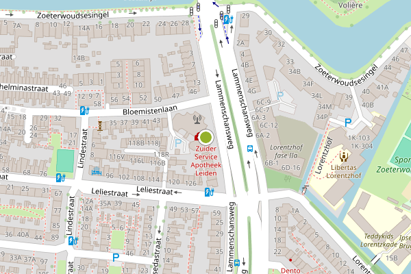 Ambulance-melding op Lammenschansweg, Leiden op 5 juni, kaart-overzicht