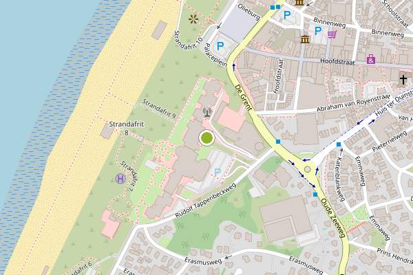 Ambulance-melding op Duinroos, Noordwijk op 5 juni, kaart-overzicht