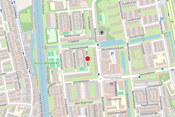 Brandweer-melding op Bartokstraat, Leiden op 6 juni, kaart-overzicht