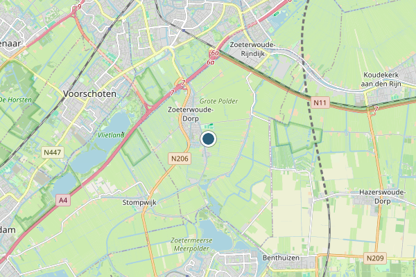 Politie-melding op Burgemeester Smeetsweg, Zoeterwoude op 6 juni, kaart-overzicht