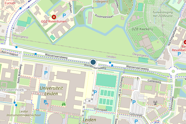 Politie-melding op Wassenaarseweg, Leiden op 6 juni, kaart-overzicht