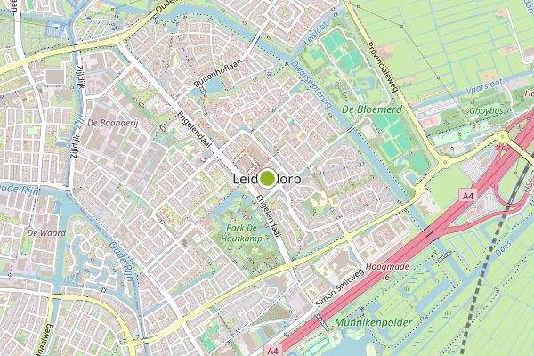 Ambulance-melding op Wilhelminabrug, Leiderdorp op 6 juni, kaart-overzicht