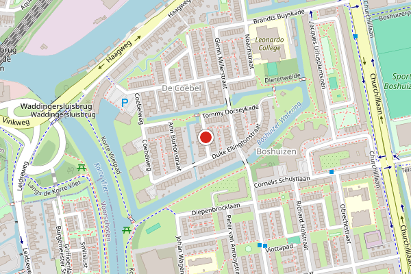 Brandweer-melding op Benny Goodmanstraat, Leiden op 7 juni, kaart-overzicht