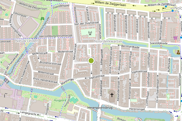 Ambulance-melding op Waldeck Pyrmontstraat, Leiden op 8 juni, kaart-overzicht