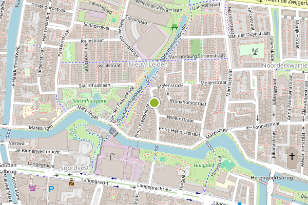 Ambulance-melding op Koningstraat, Leiden op 8 juni, kaart-overzicht