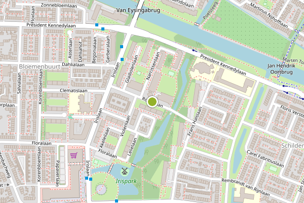 Ambulance-melding op Rozenlaan, Oegstgeest op 7 juni, kaart-overzicht