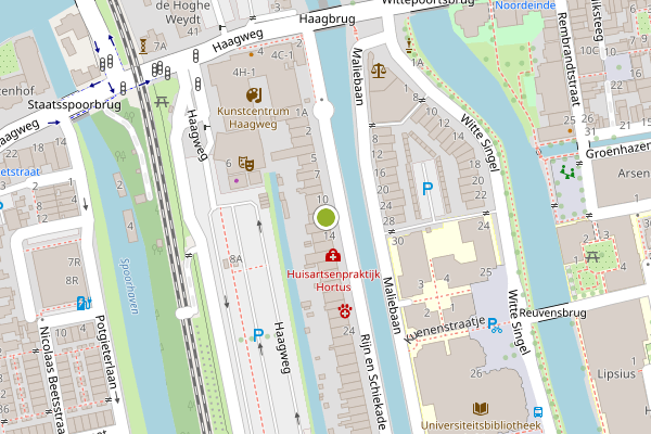 Ambulance-melding op Rijn en Schiekade, Leiden op 8 juni, kaart-overzicht