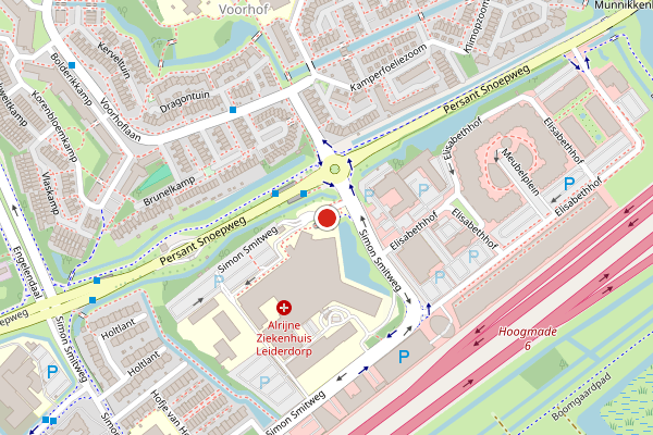 Brandweer-melding op Simon Smitweg, Leiderdorp op 8 juni, kaart-overzicht