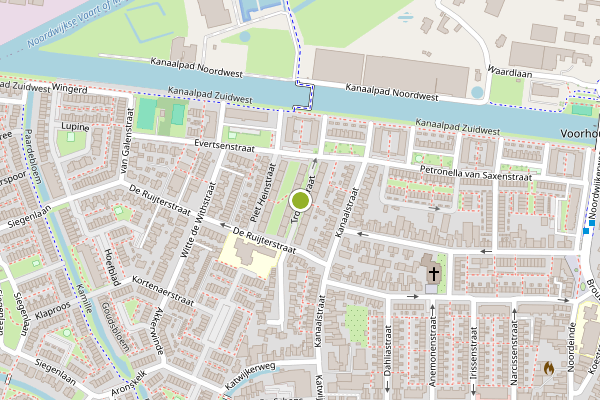 Ambulance-melding op Trompstraat, Rijnsburg op 9 juni, kaart-overzicht