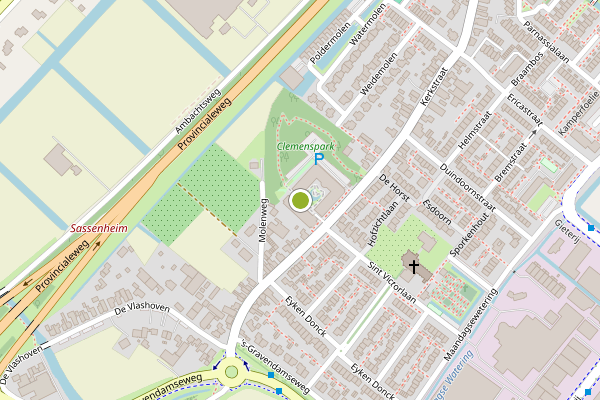 Ambulance-melding op Clemenshof, Noordwijkerhout op 9 juni, kaart-overzicht