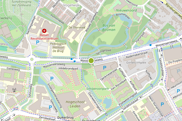 Ambulance-melding op Wassenaarseweg, Leiden op 10 juni, kaart-overzicht