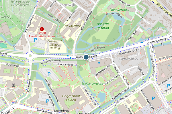Politie-melding op Wassenaarseweg, Leiden op 10 juni, kaart-overzicht