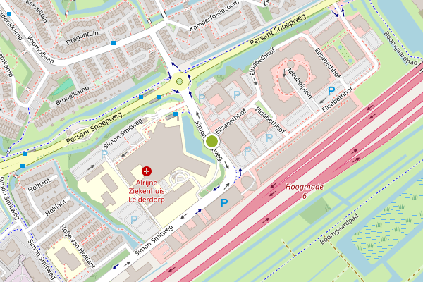 Ambulance-melding op Simon Smitweg, Leiderdorp op 10 juni, kaart-overzicht