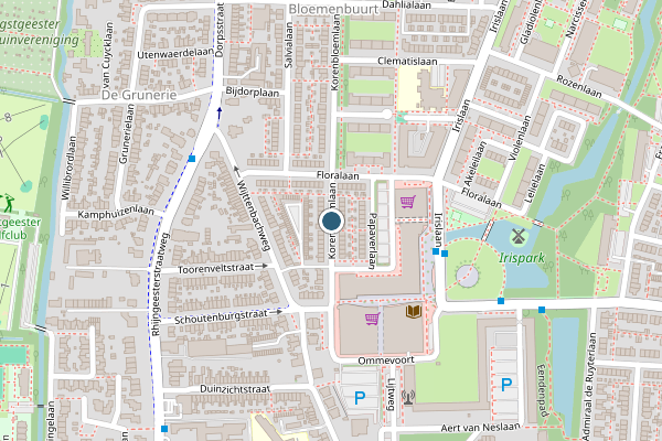 Politie-melding op Korenbloemlaan, Oegstgeest op 10 juni, kaart-overzicht